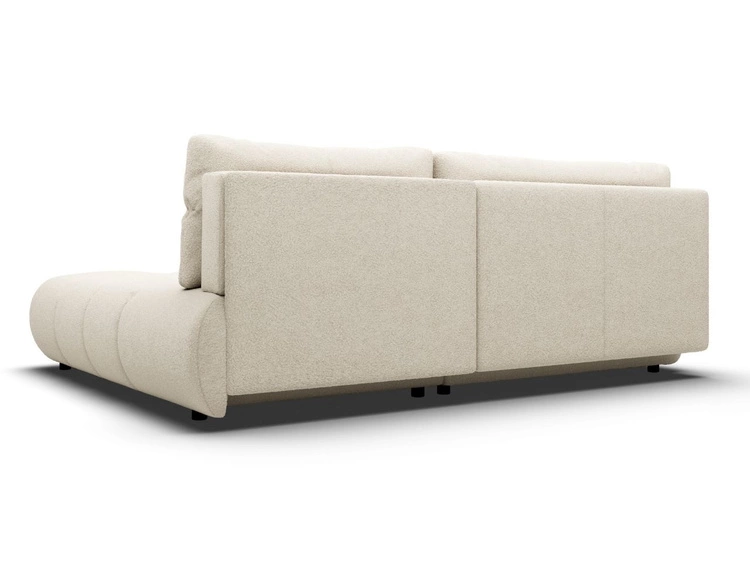 Ecksofa mit Schlaffunktion und Bettkasten Rechts Milet Creme