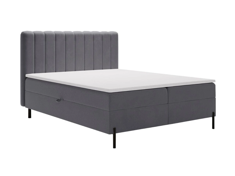 Boxspringbett mit Bettkasten 120x200 Primavera Dunkelgrau
