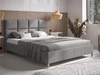 Polsterbett mit Lattenrost 140x200 Luxe Hellgrau