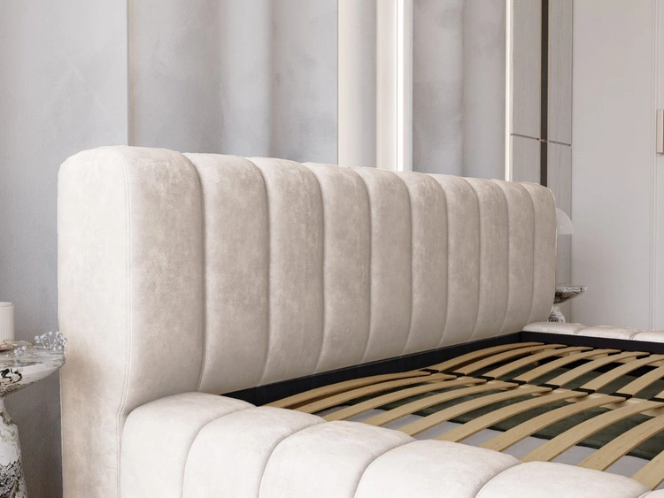 Polsterbett mit Bettkasten und Lattenrost 180x200 Italia Creme