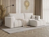 Ecksofa L-Form mit Schlaffunktion und Bettkasten Neva Hellbeige