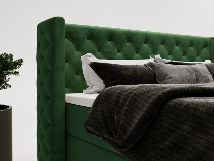 Boxspringbett mit Bettkasten 140x200 Lion Grün
