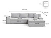 Ecksofa L-Form mit Schlaffunktion und Bettkasten Sonia Grau