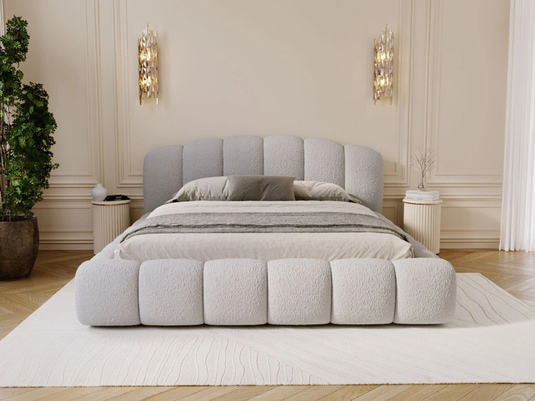 Polsterbett mit Stauraum und Lattenrost 140x200 Cloud Soft Grau