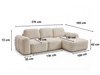 Ecksofa L-Form mit Schlaffunktion und Bettkasten Avelin Links Beige