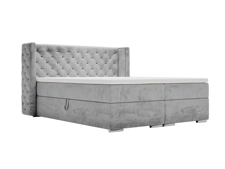 Boxspringbett mit Bettkasten 120x200 Lion Grau