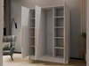 Kleiderschrank 150 cm Perugia Weiß mit goldenen Griffen