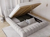 Polsterbett mit Bettkasten und Lattenrost 120x200 Italia Hellgrau