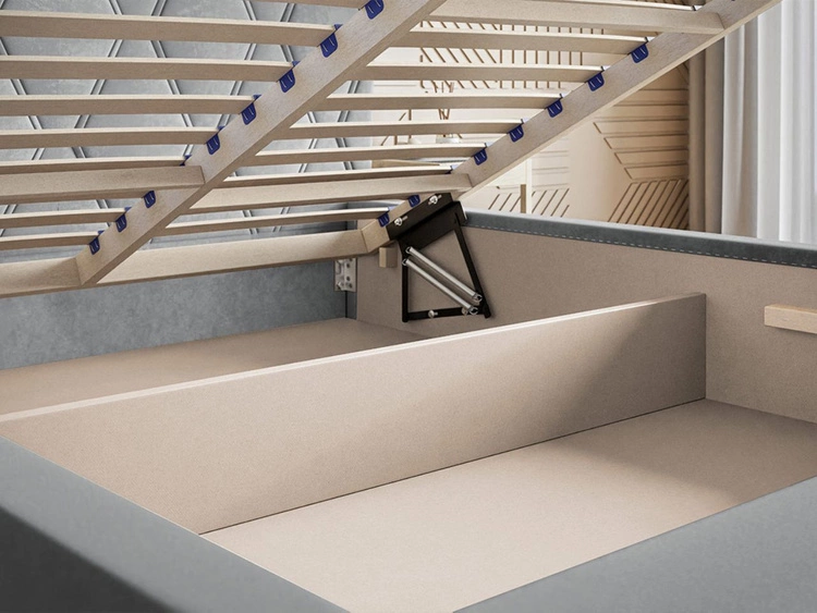 Polsterbett mit Bettkasten und Lattenrost 120x200 Tasso Beige