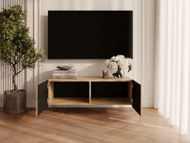 TV-Lowboard mit Türen 100 cm Kioto Artisan Eiche