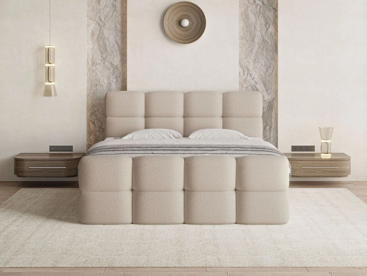 Boxspringbett mit Bettkasten 160x200 Rivon Beige