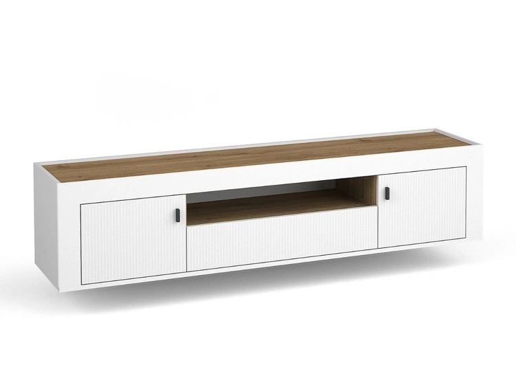 TV-Lowboard mit Schublade und Türen Messina Weiß