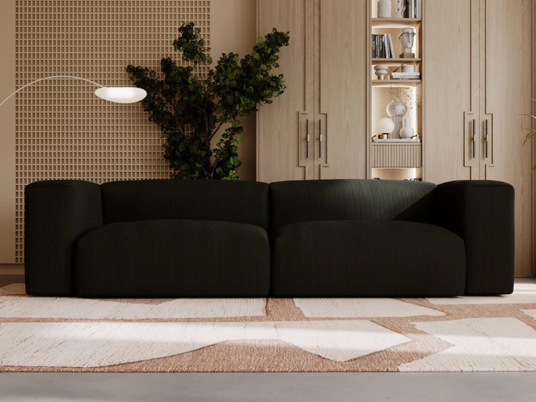 Sofa Moderne Cord Sofa für Wohnzimmer Landi Schwarz