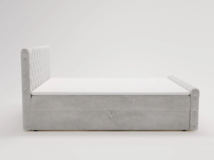 Boxspringbett mit Bettkasten 180x200 Lunaris Hellgrau