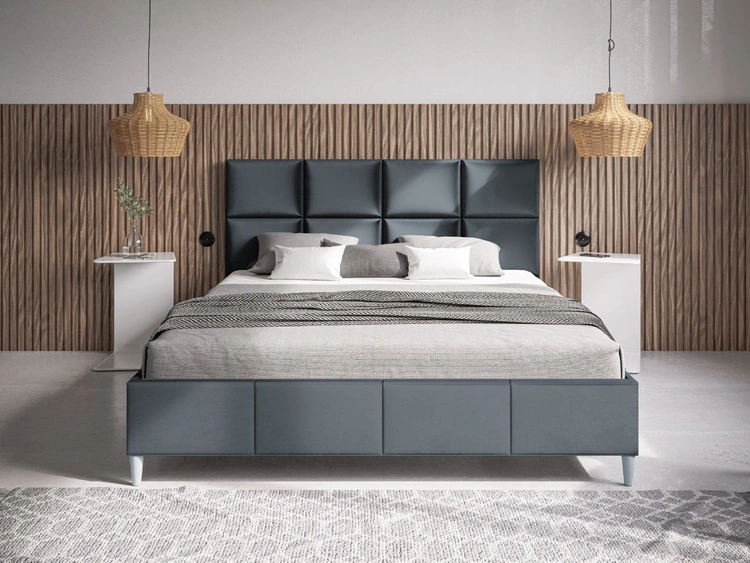 Polsterbett mit Lattenrost 140x200 Luxe Dunkelgrau