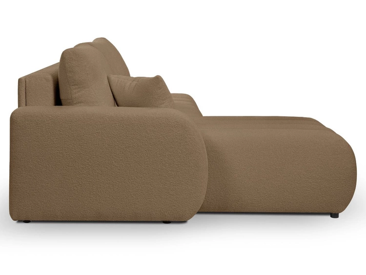 Ecksofa mit Schlaffunktion und Bettkasten Links Adoro Braun