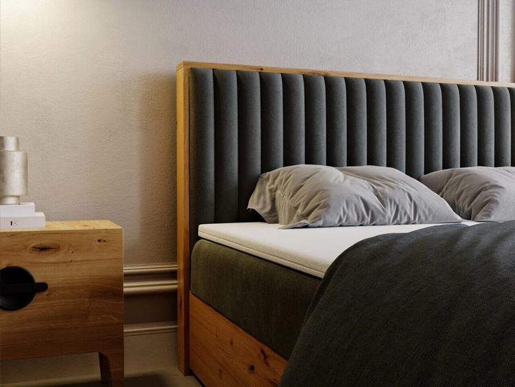 Boxspringbett mit Bettkasten 180x200 Forest Dunkelgrau