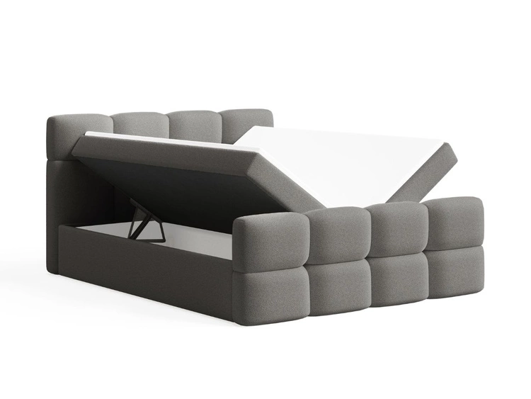 Boxspringbett mit Bettkasten 180x200 Rivon Grau