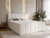 Boxspringbett mit Bettkasten 180x200 Bouclé-Stoff Cloud Beige
