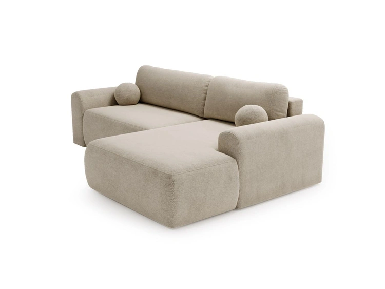 Ecksofa L-Form mit Schlaffunktion und Bettkasten Savana Rechts Beige