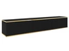 TV-Lowboard Hänge mit Türen 175 cm Diolo Schwarz mit geriffelter Vorderseite