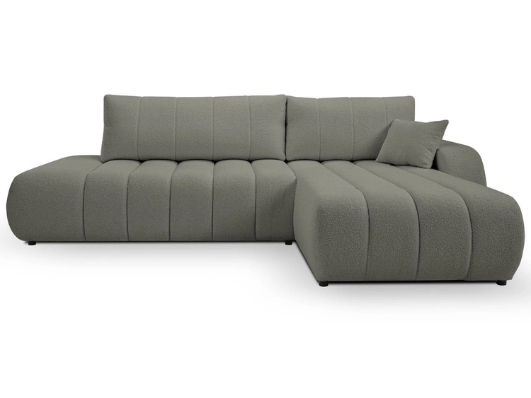 Ecksofa mit Schlaffunktion und Bettkasten Rechts Adoro Grau
