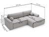 Ecksofa L-Form mit Schlaffunktion und Bettkasten Savana Rechts Dunkelbeige