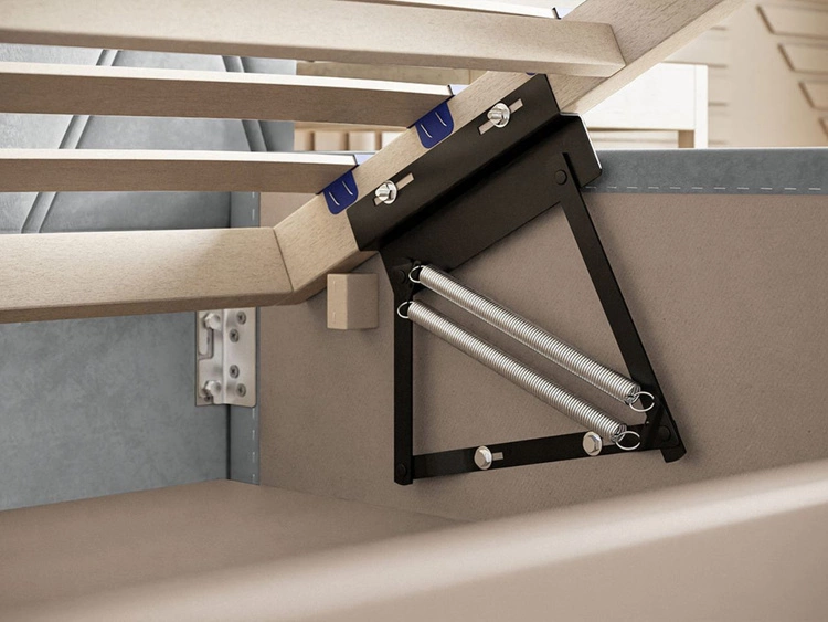 Polsterbett mit Bettkasten und Lattenrost 120x200 Tasso Dunkelblau