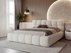 Polsterbett mit Bettkasten und Lattenrost 160x200 Modo aus Bouclé-Stoff Beige