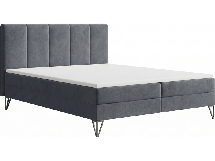 Boxspringbett mit Bettkasten 160x200 Vendi grau
