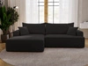 Ecksofa L-Form Links mit Schlaffunktion und Bettkasten California Schwarz