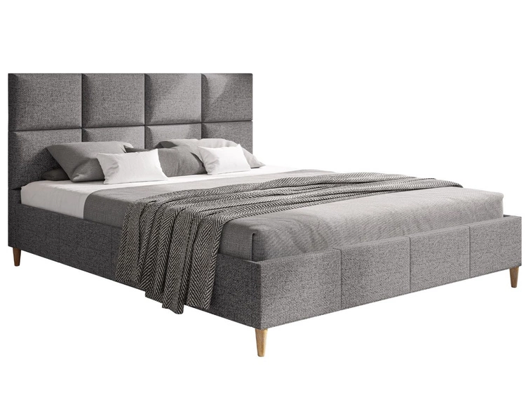 Polsterbett mit Lattenrost 140x200 Luxe Hellgrau