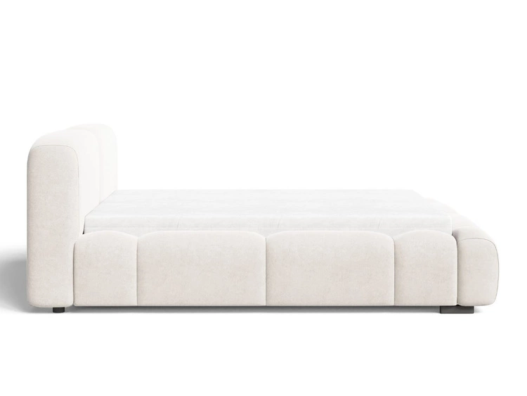 Polsterbett mit Bettkasten und Lattenrost 140x200 Aubi Creme