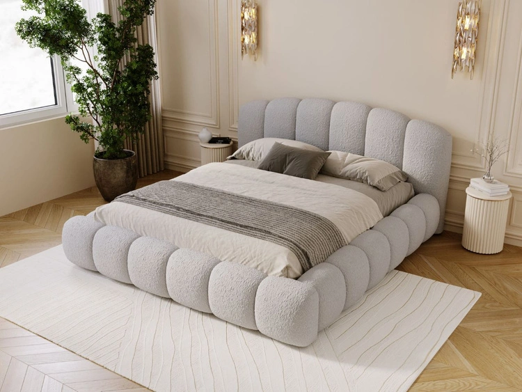 Polsterbett mit Stauraum und Lattenrost 140x200 Cloud Soft Grau