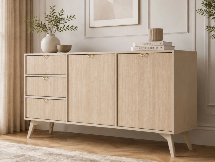 Kommode mit Türen und Schubladen Modena Beige