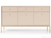 Kommode mit Türen sowie Schubladen mit Golden Metallbeinen Amor Beige