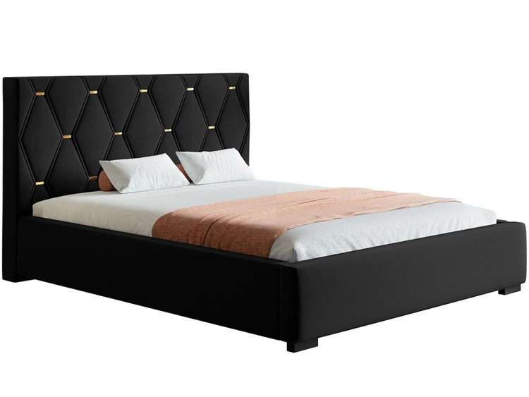 Polsterbett mit Bettkasten und Lattenrost 160x200 Tasso Schwarz
