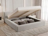 Polsterbett mit Bettkasten und Lattenrost 140x200 Mali Grau
