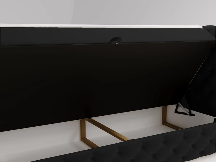 Boxspringbett mit Bettkasten 160x200 Canolo Schwarz