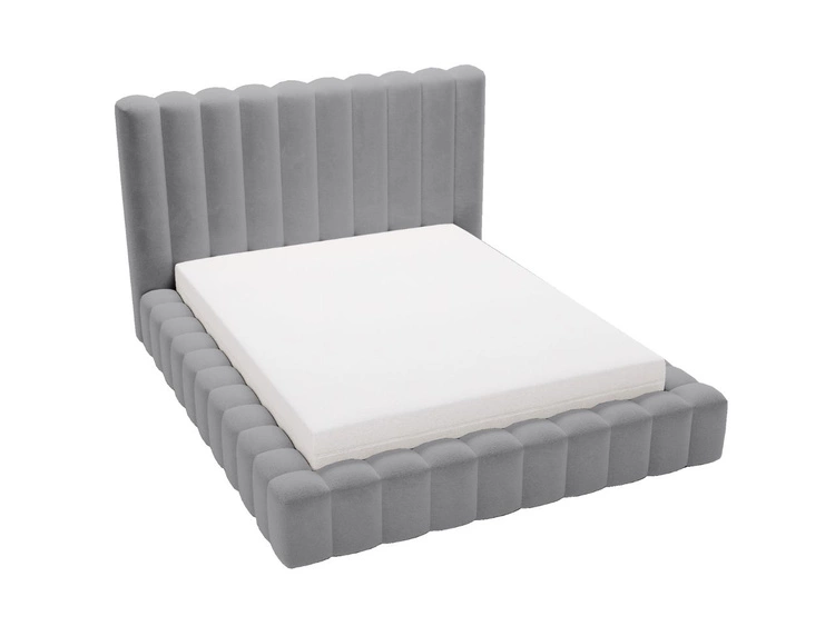 Polsterbett mit Bettkasten und Lattenrost 160x200 Rotto Grau