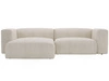 Ecksofa L-Form Links Moderne Cord Ecksofa Landi Beige