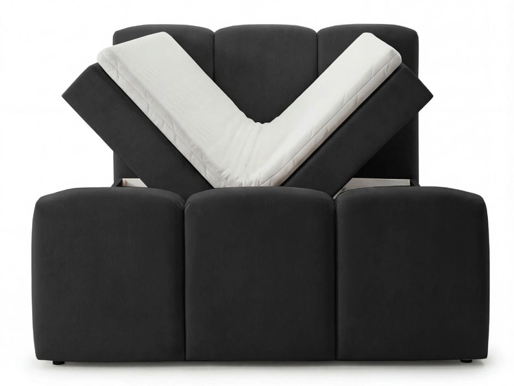 Boxspringbett mit Bettkasten 140x200 Campi Schwarz