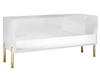 TV-Schrank 90 cm mit LED-Beleuchtung und goldenen Metallbeinen Aurelie Weiß Hochglanz