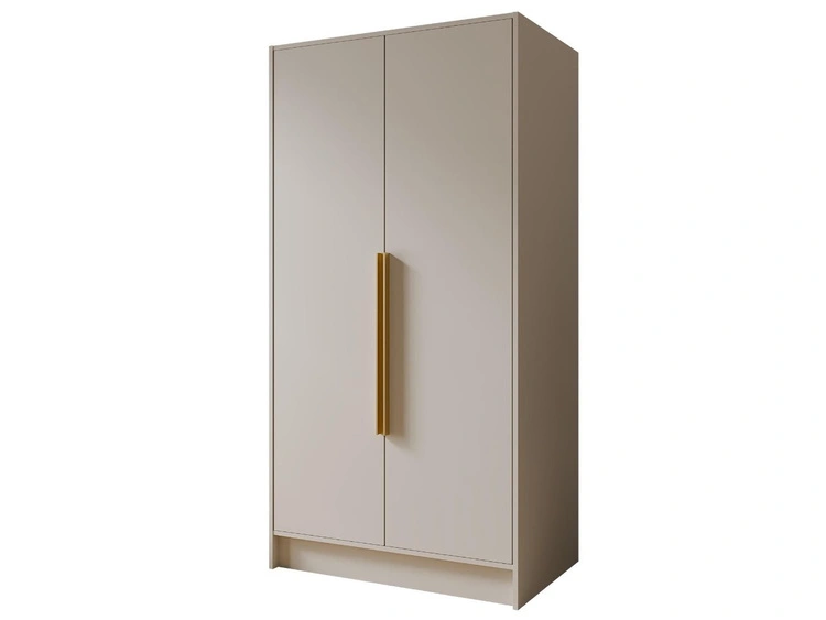 Kleiderschrank 100 cm Perugia Kaschmir mit goldenen Griffen