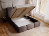 Polsterbett mit Bettkasten und Lattenrost 140x200 Bubble Braun