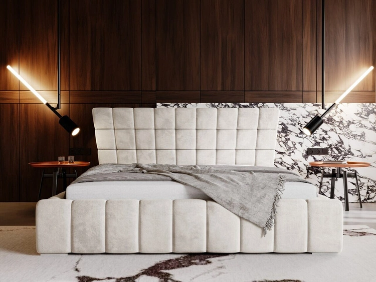Polsterbett mit Bettkasten und Lattenrost 120x200 Paris Beige