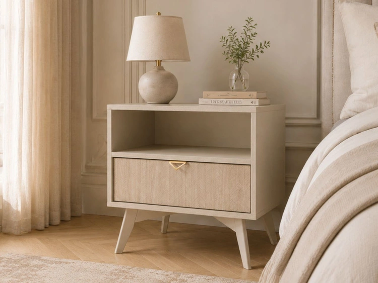 Nachttisch mit Schublade Modena Beige