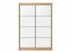 Schiebetürenschrank mit Sprossen 150 cm mit LED-Beleuchtung Ponti Eiche Sonoma, Weiß