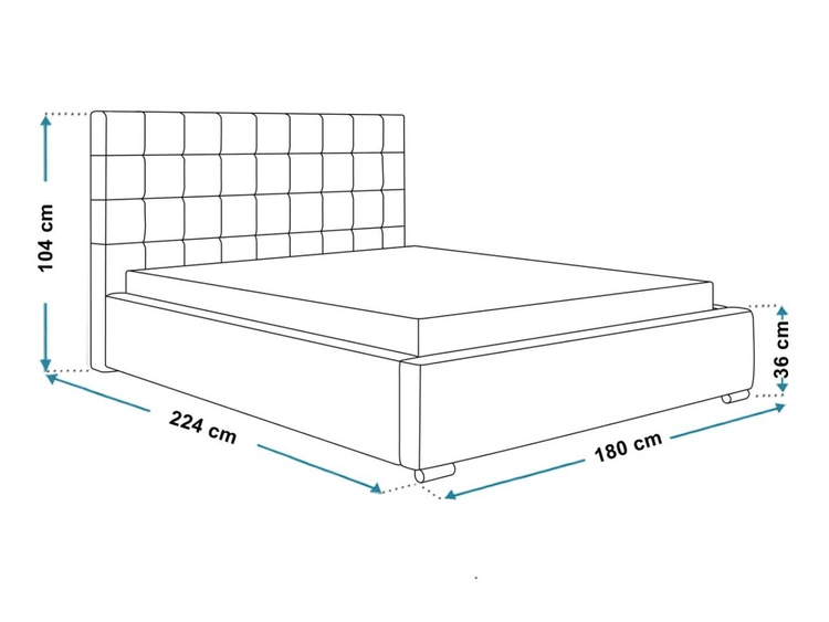 Polsterbett mit Bettkasten und Lattenrost 160x200 Terra Dunkelgrau