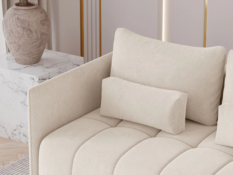 Ecksofa L-Form mit Schlaffunktion und Bettkasten Ardi Creme
